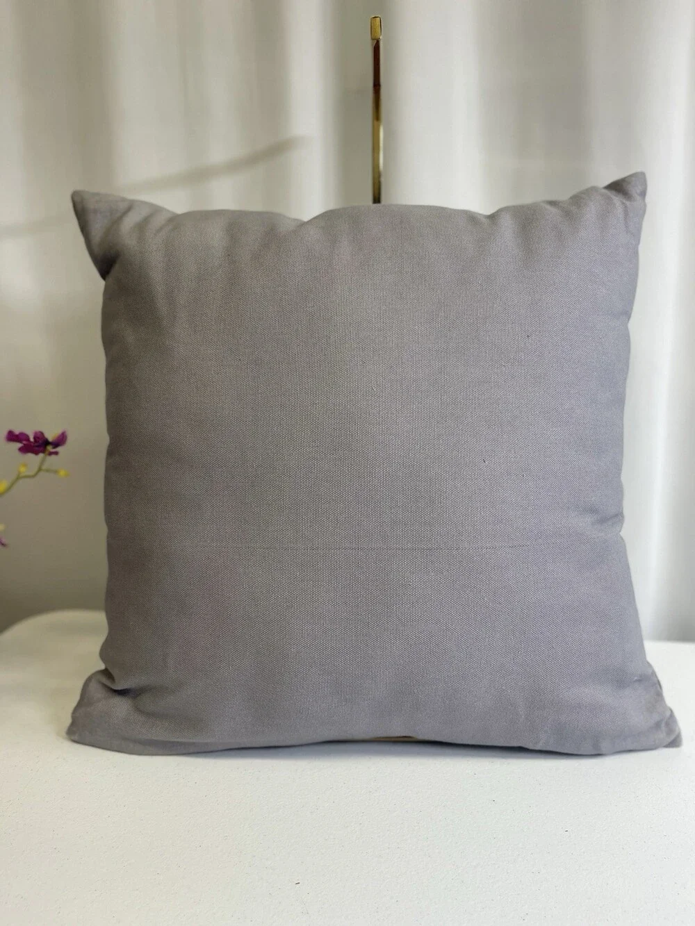 Brooklyn Loom Gray Elephant Throw Pillow Geometric Applique Decorative Accent